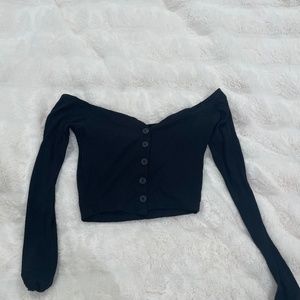 Black cropped long sleeve